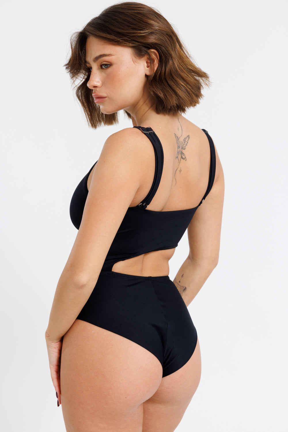 Moon one piece swimsuit black