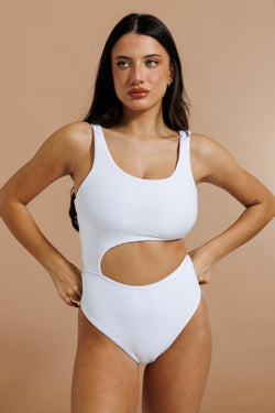 Moon one piece swimsuit soft white