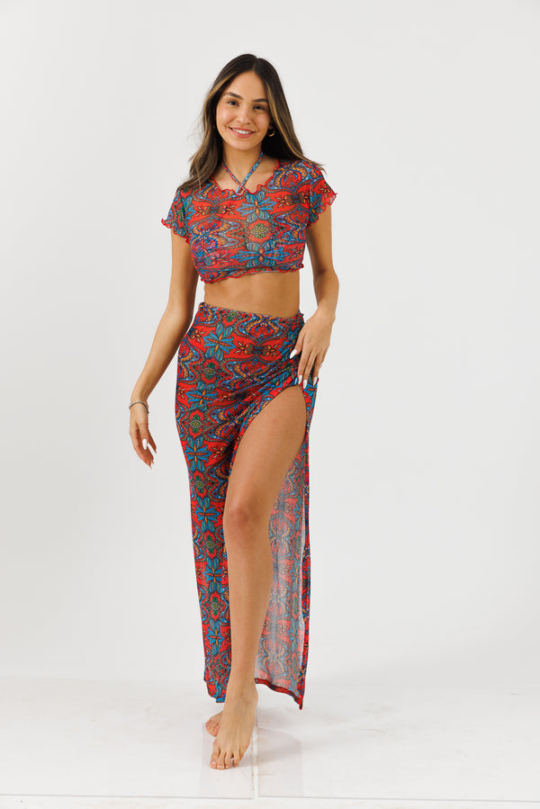 PEACOCK Aria Tulle Top